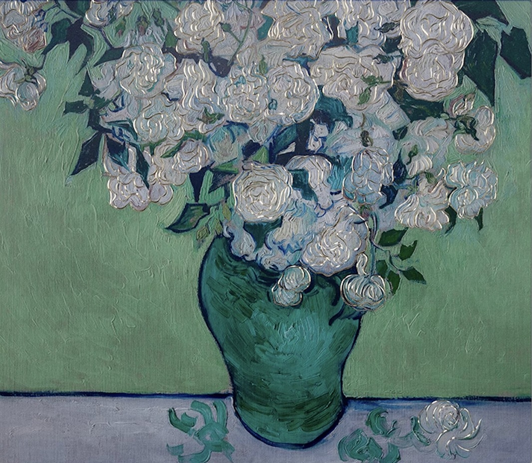 TRANH ĐỒNG BÌNH HOA HỒNG CỦA DANH HỌA VINCENT VAN GOGH