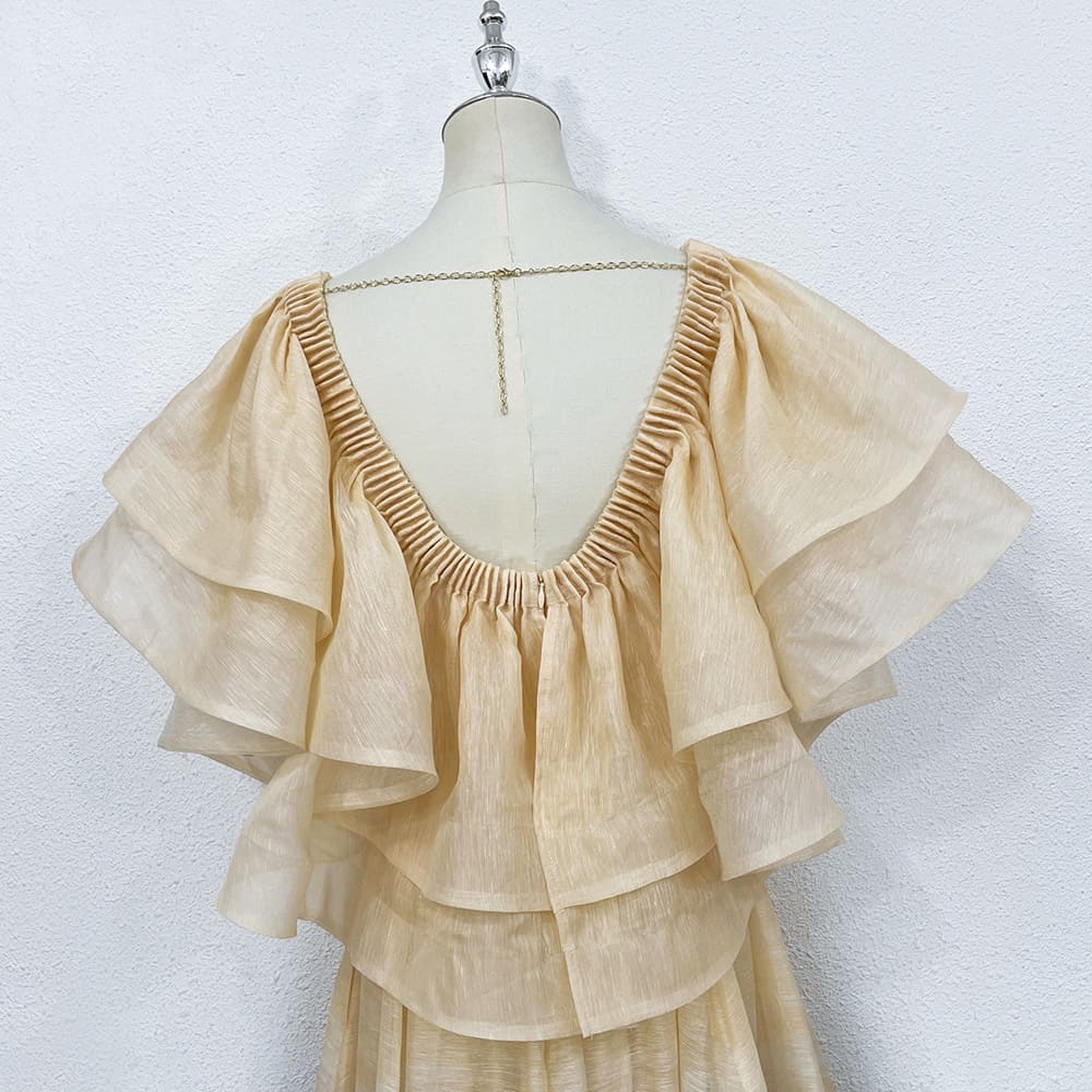 VÁY ZIMMERMANN Vintage Flower Short Sleeve Long Dress High Classy