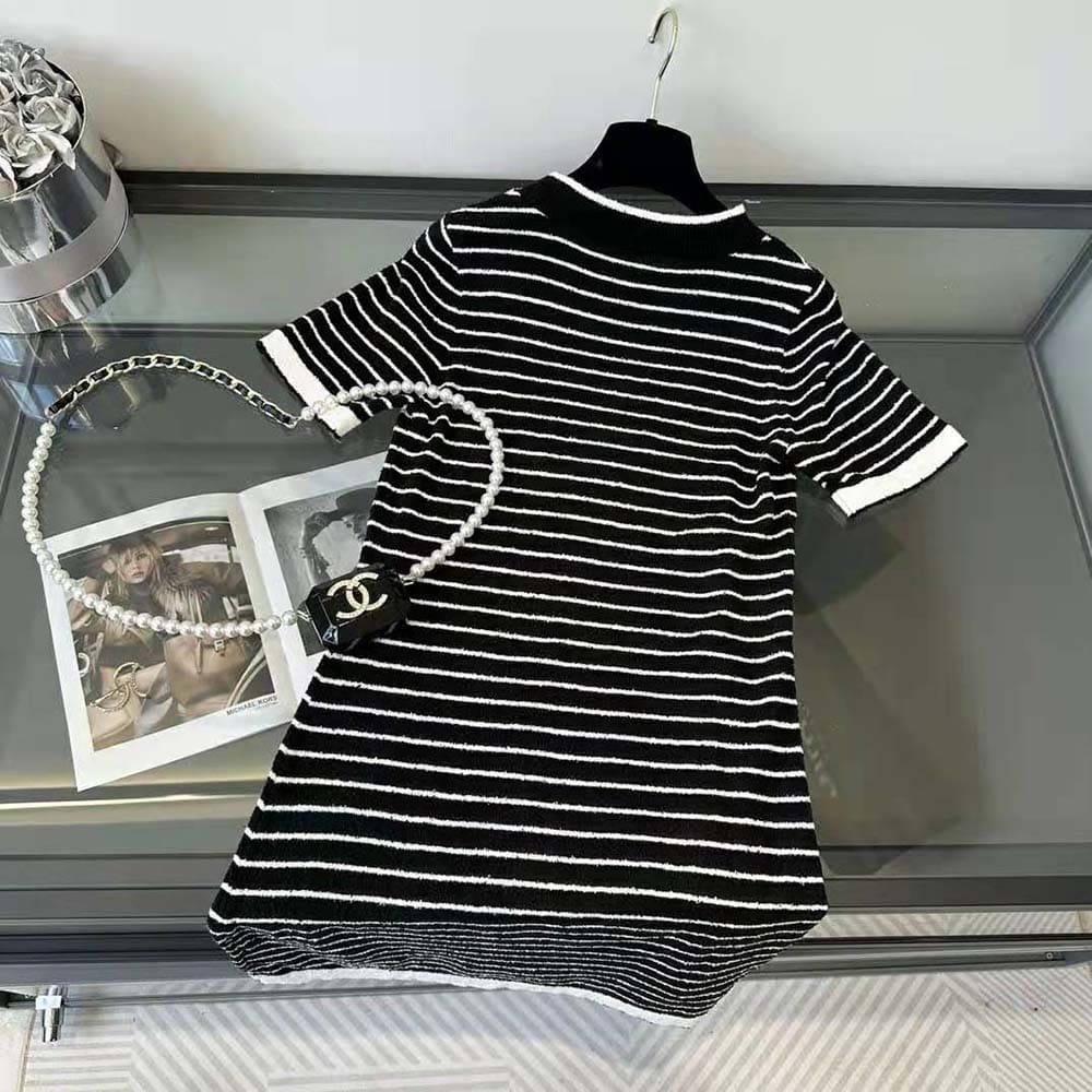 VÁY Miu Miu Women Bouclé Cotton Crew-Neck Mini-Dress