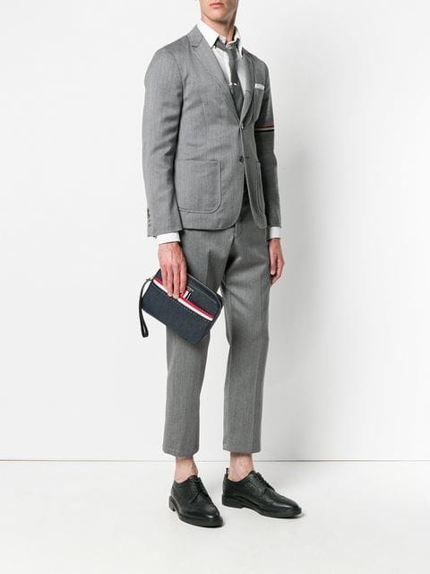 VÍ THOM BROWNE ZIP GRAIN LEATHER POUCH