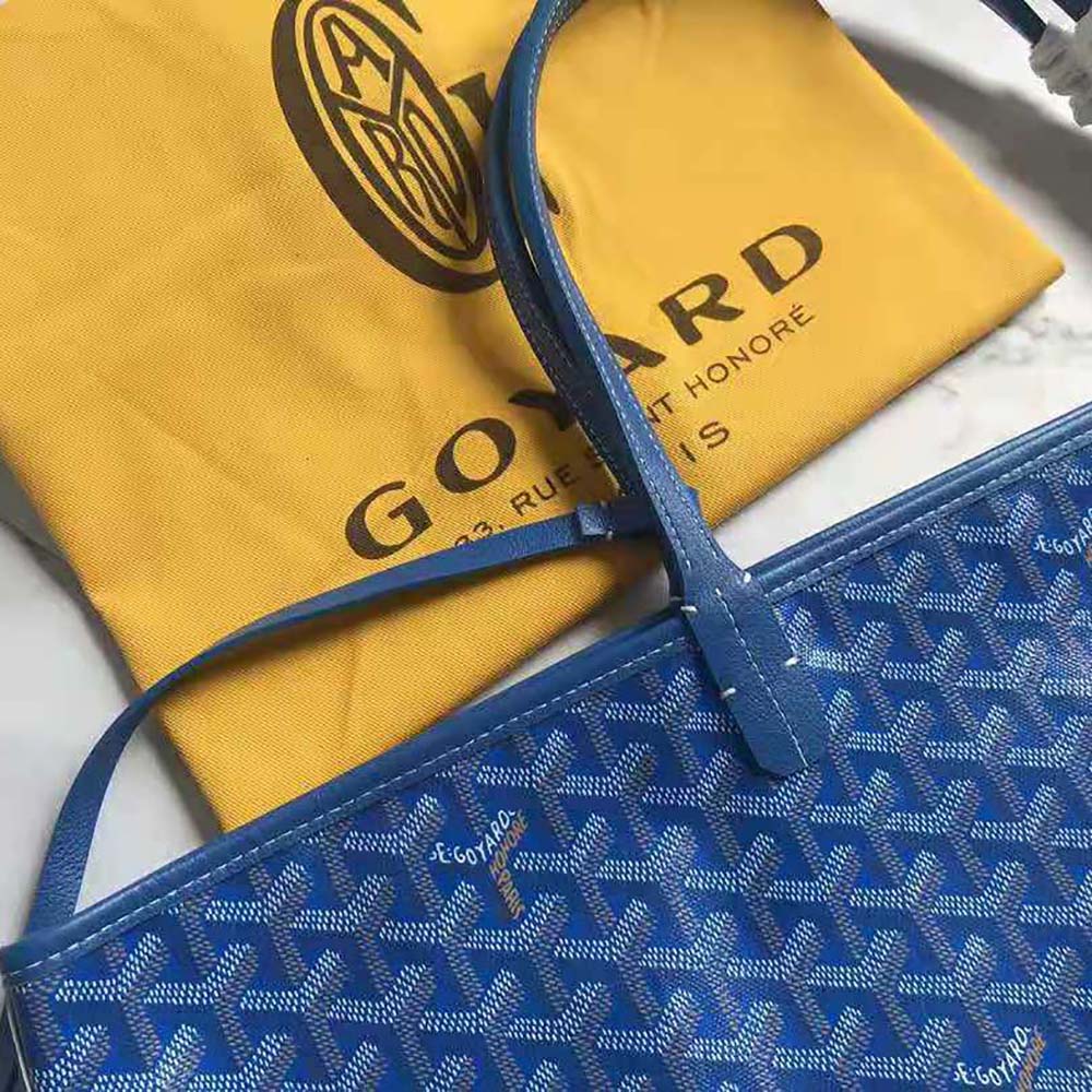 TÚI Goyard Women Sac Saint Louis GM in Goyardine Canvas & Chevroches Calfskin-Blue