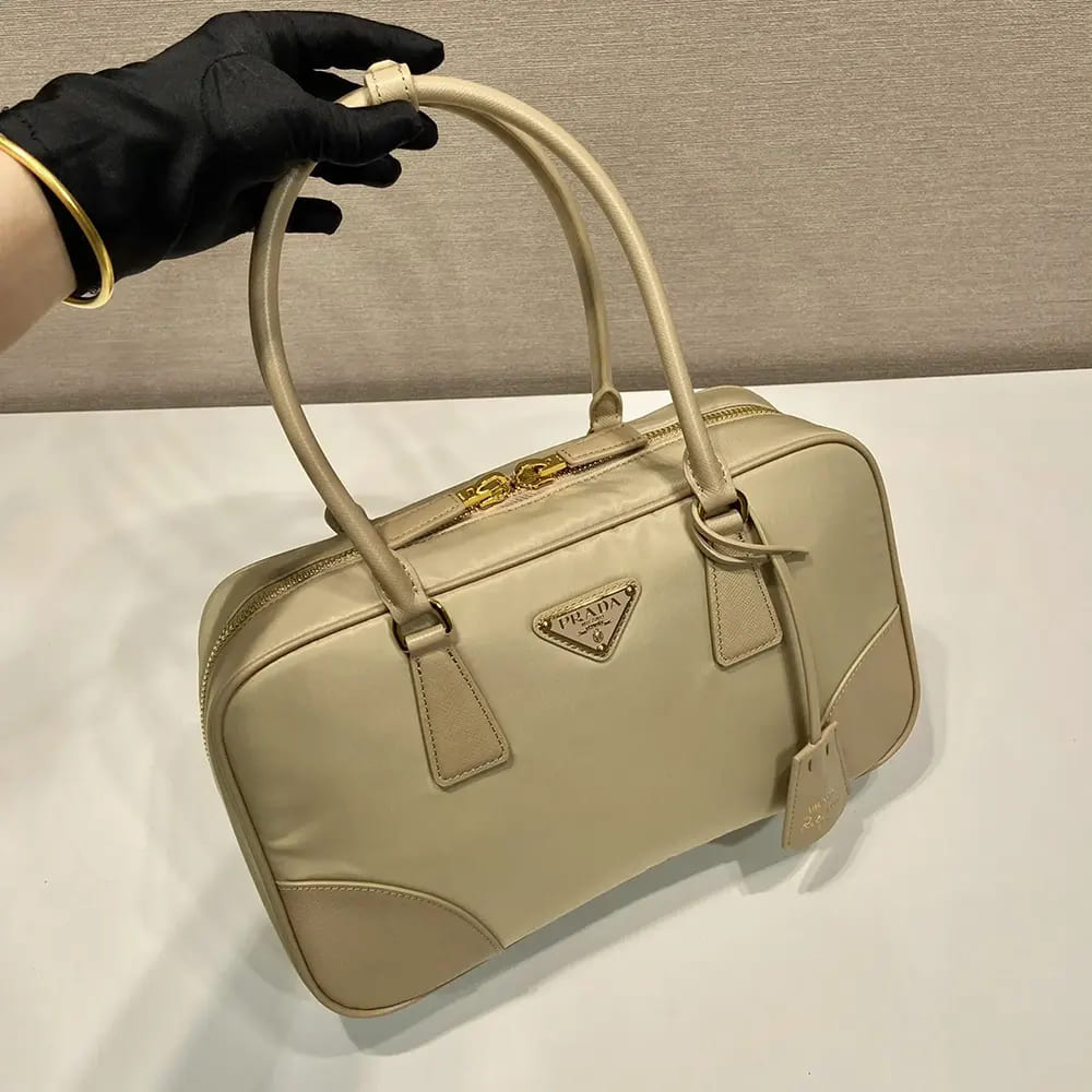 TÚI PRADA Women Re-Edition 1978 Medium Re-Nylon and Saffiano Leather Two-handle Bag-Sandy