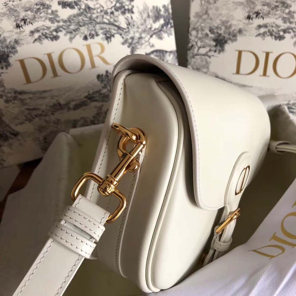 TÚI Dior Women Medium Dior Bobby Bag Denim Box Calfskin-White Top Quality