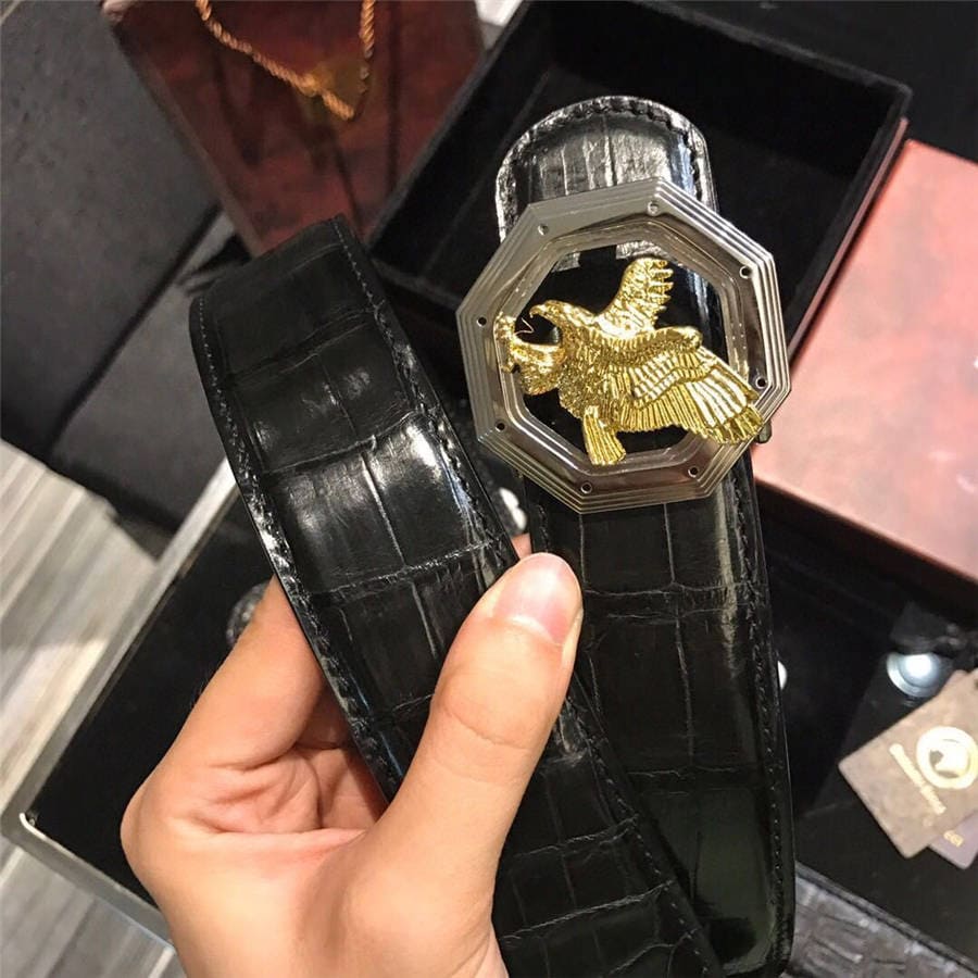 DÂY LƯNG STEFANO RICCI CROCODILE LEATHER DA CÁ SẤU Belt Khóa bạc
