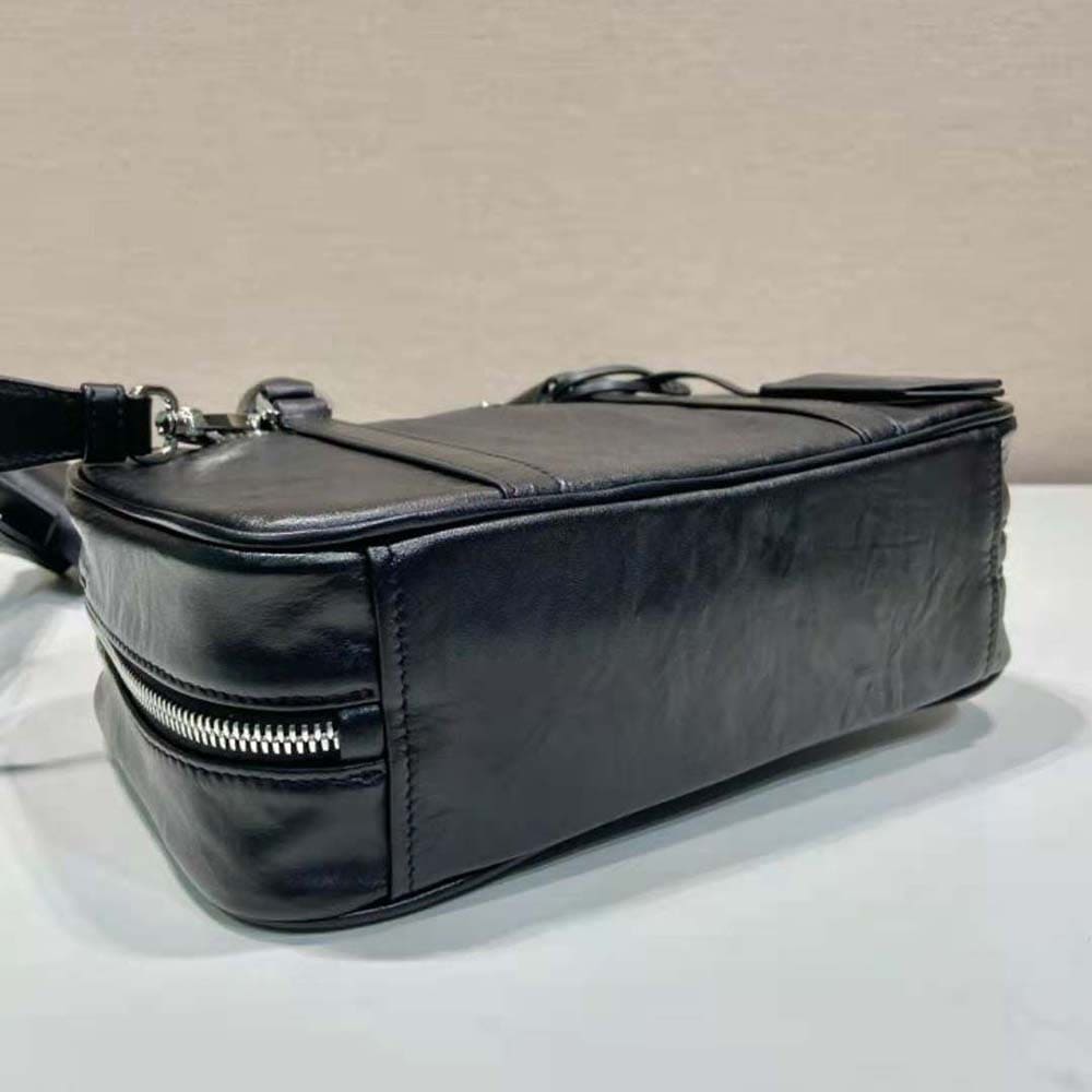 TÚI Prada Women Medium Antique Nappa Leather Top Handle Bag-Black