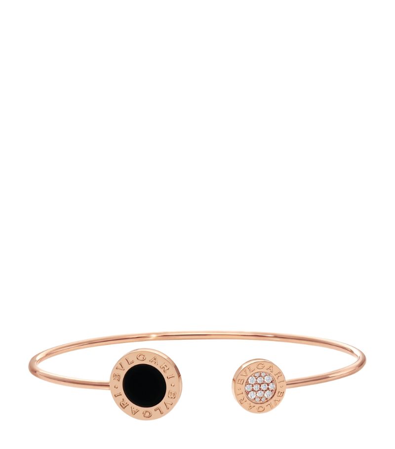 Vòng tay BVLGARI Rose Gold, Diamond and Onyx BVLGARI BVLGARI Flip Bracelet vàng hồng 18K