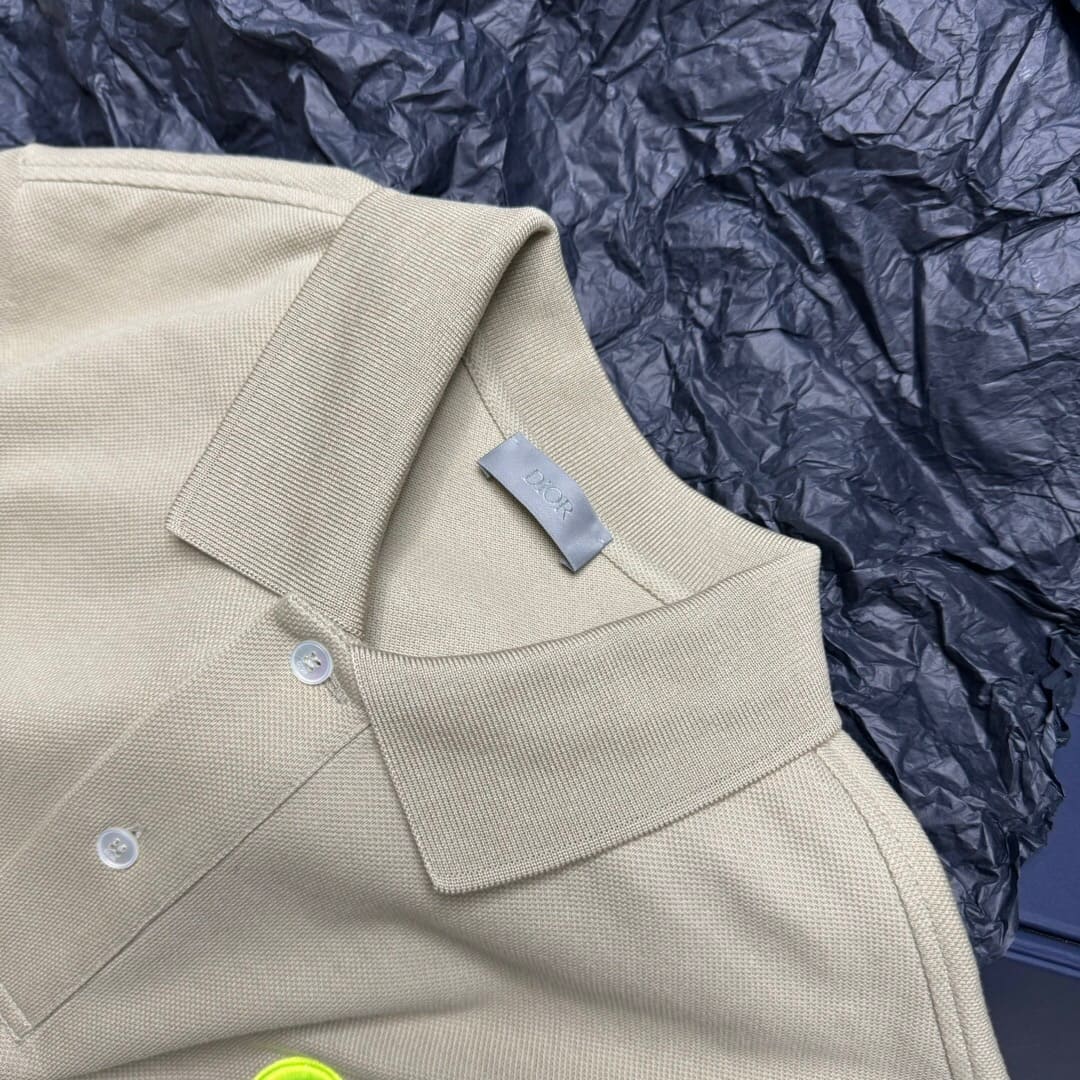 ÁO DIOR POLO SHIRT MÀU KEM UNISEX