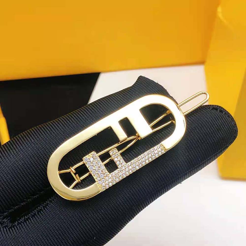 Kẹp tóc Fendi O’Lock Hair Clip Gold-Coloured