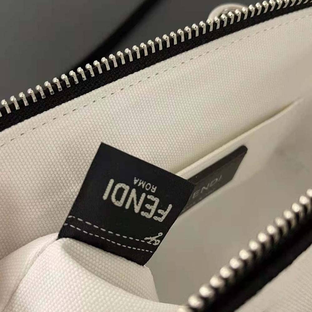 TÚI Fendi Women By The Way Mini White Canvas Small Boston Bag