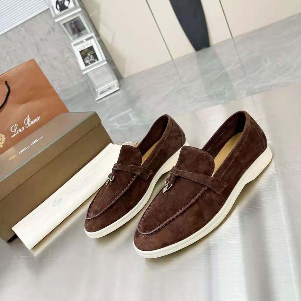 GIÀY LORO PIANA Unisex Summer Charms Walk Loafers-Brown TOP QUALITY SHOES AAA