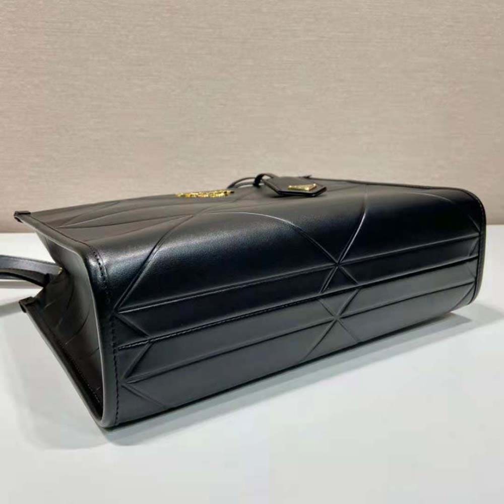 TÚI Prada Women Mini Prada Symbole Leather Bag with Stitching-Black