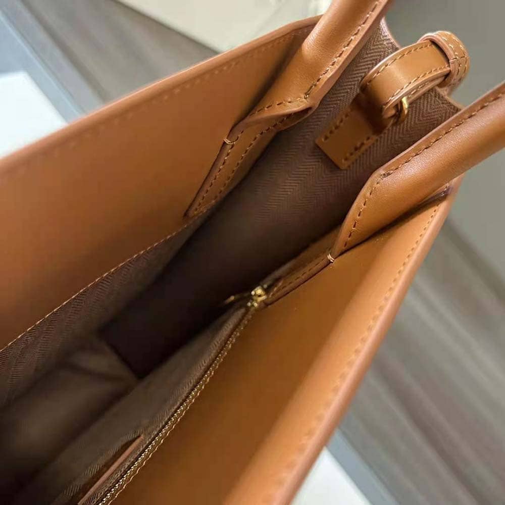 TÚI LOEWE Tote Standard A4 bằng da bê màu nâu đậm