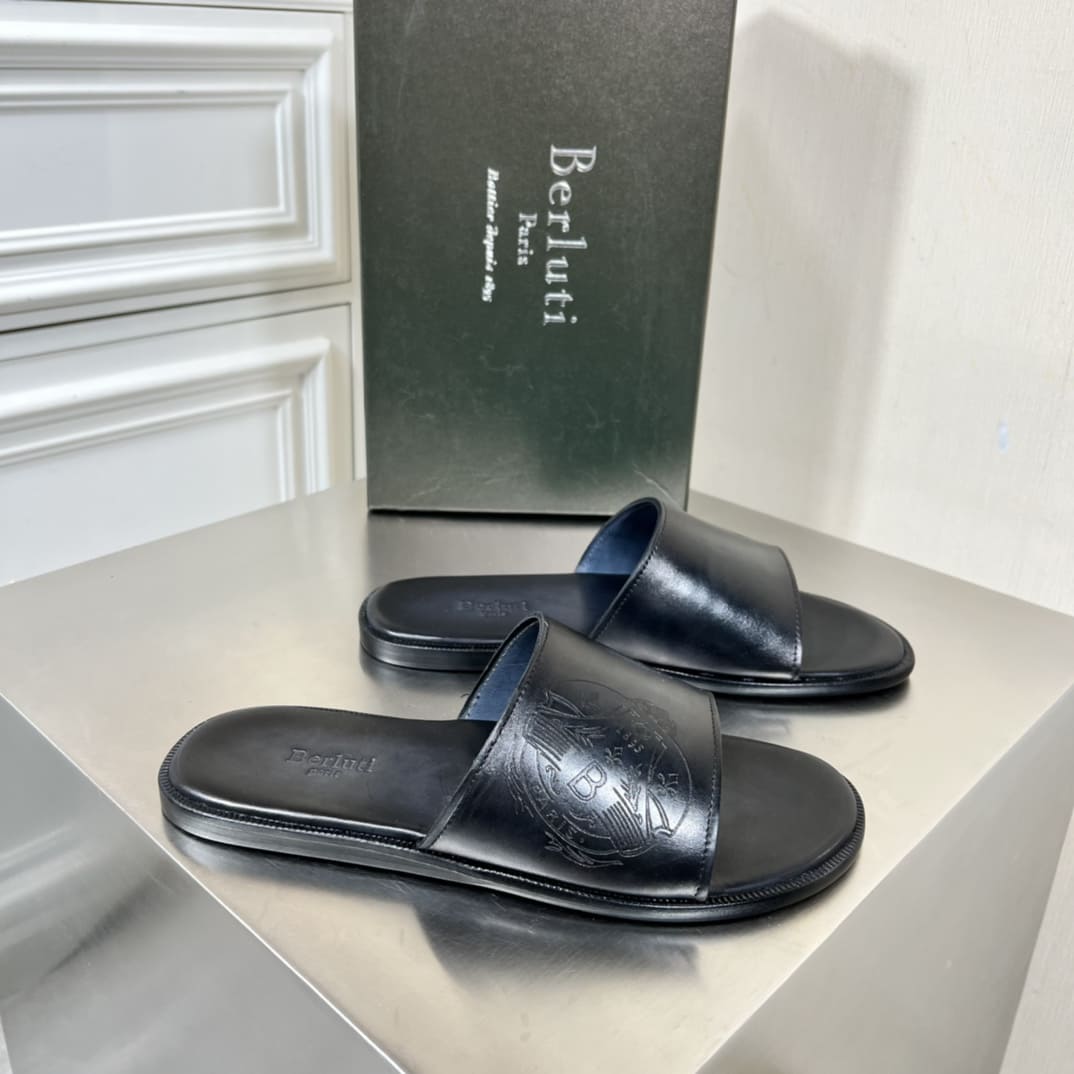 DÉP BERLUTI PATINA LEATHER SLIPPER