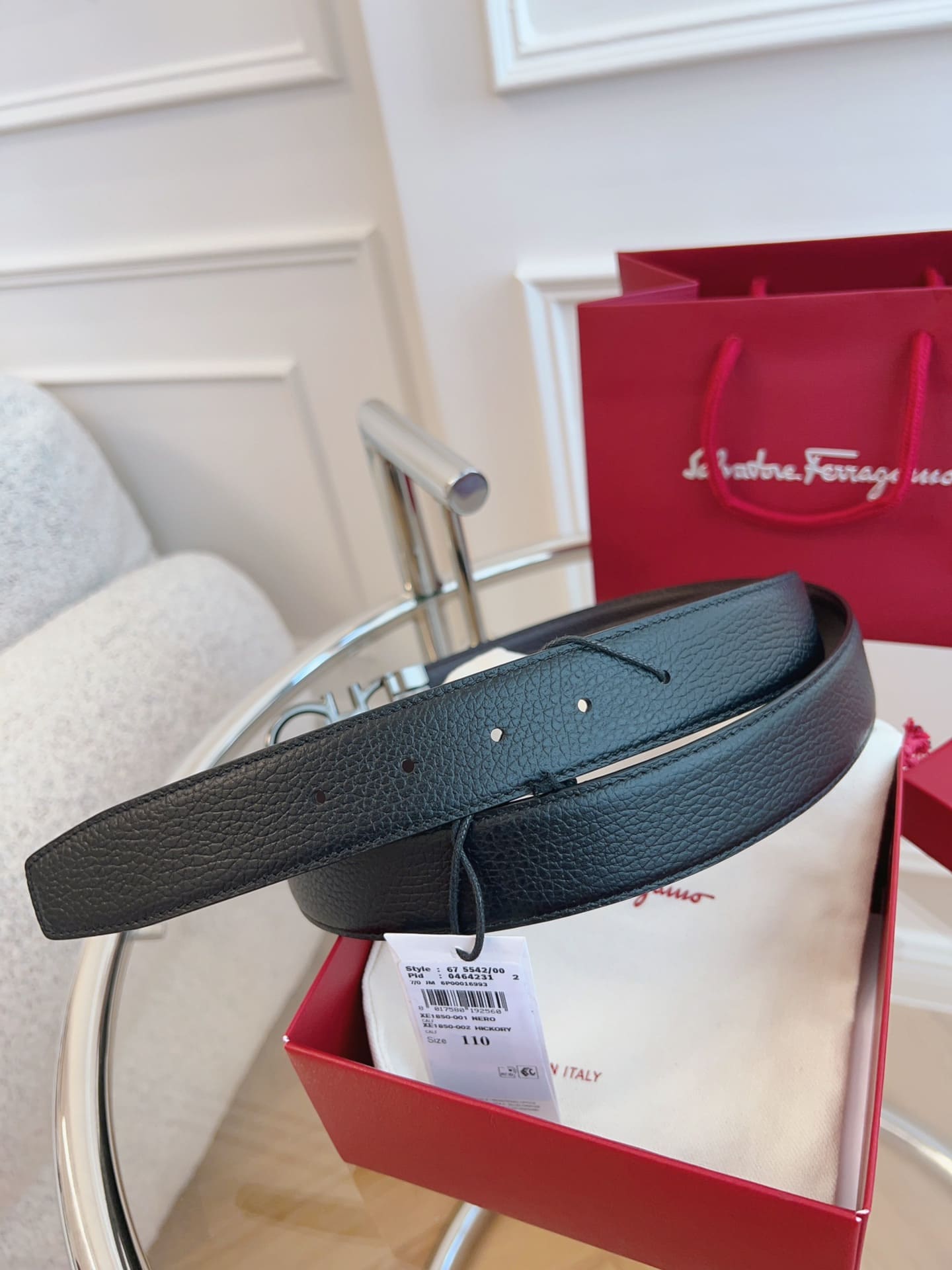 DÂY LƯNG Salvatore Ferragamo Adjustable Gancini Belt Khóa bạc