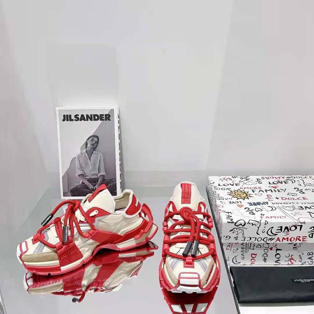 GIÀY DOLCE & GABBANA Men Mixed-Material Space Sneakers-Red