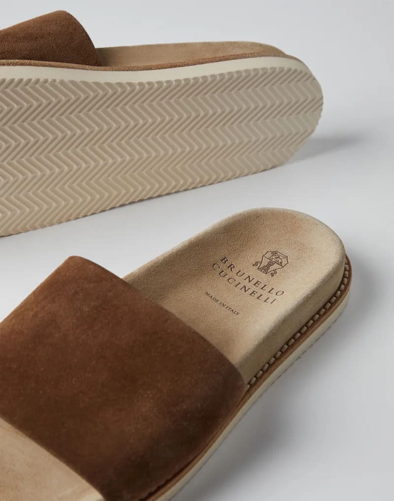DÉP SLIDE BRUNELLO CUCINELLI SUEDE SHOES AAA DA LỘN