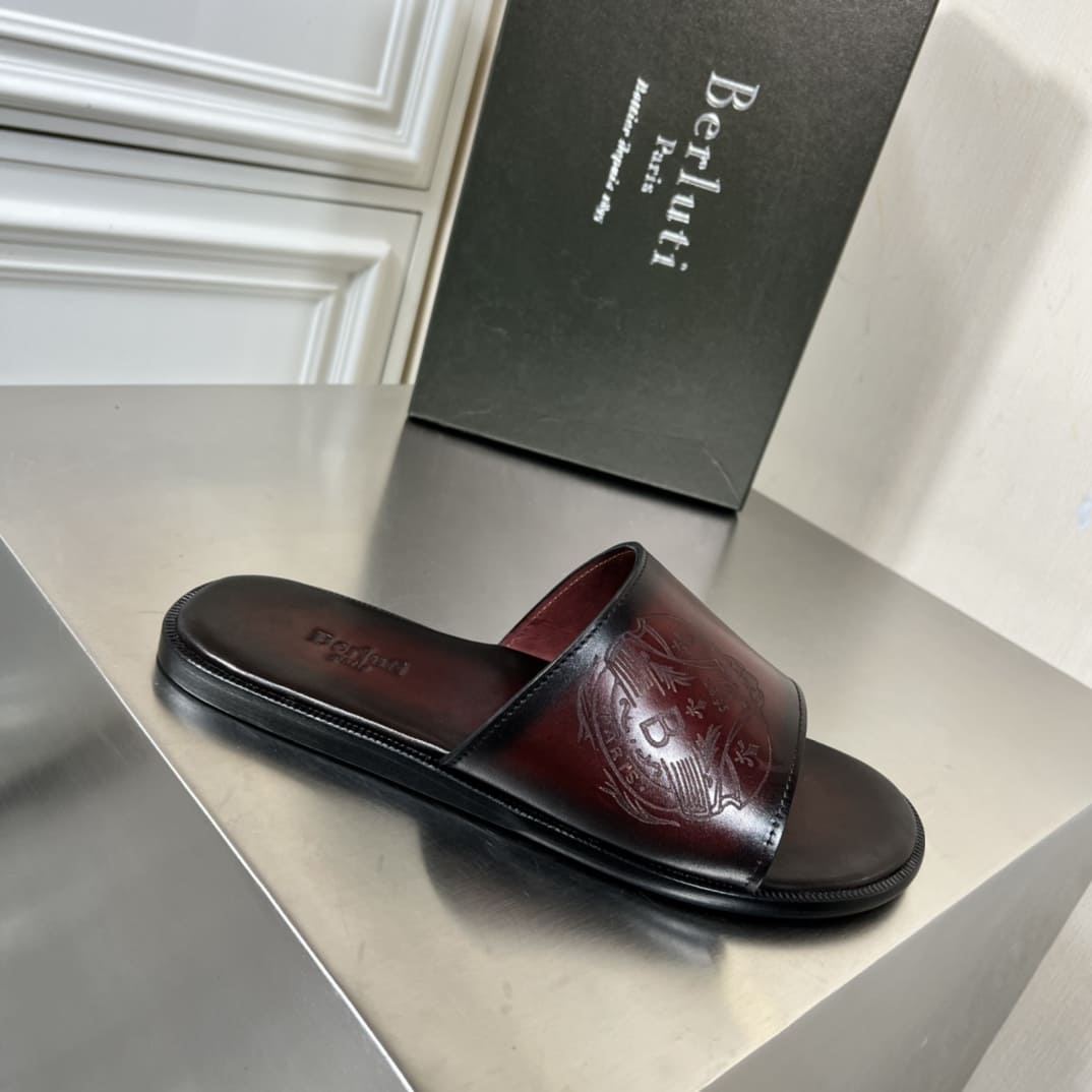 DÉP BERLUTI PATINA LEATHER SLIPPER