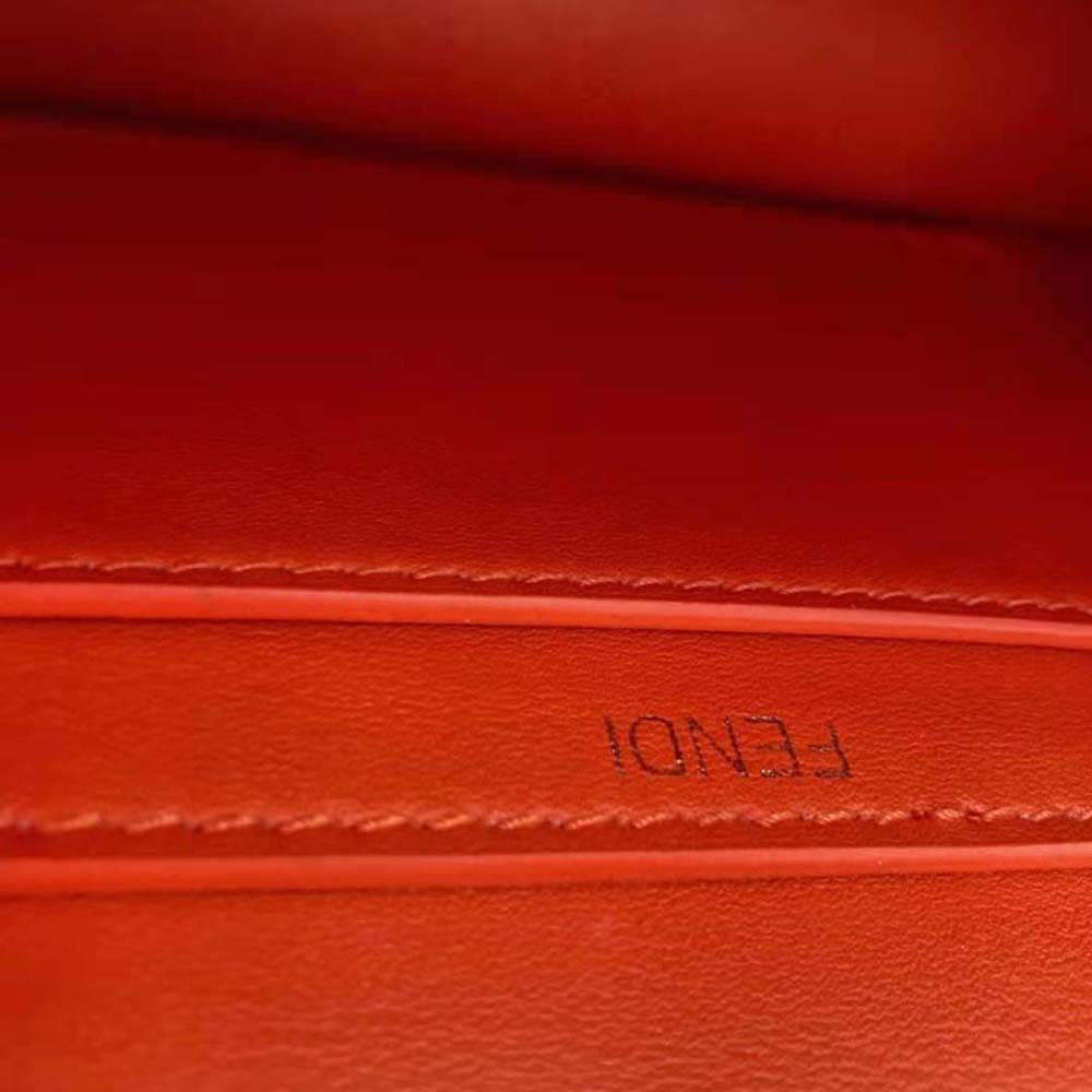 TÚI Fendi Women Peekaboo ISeeU Petite Orange Padded Nappa Leather Bag