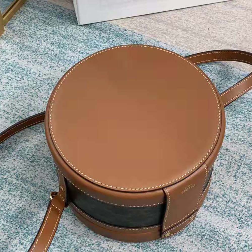 TÚI Celine Women Medium Tambour Bag in Triomphe Canvas