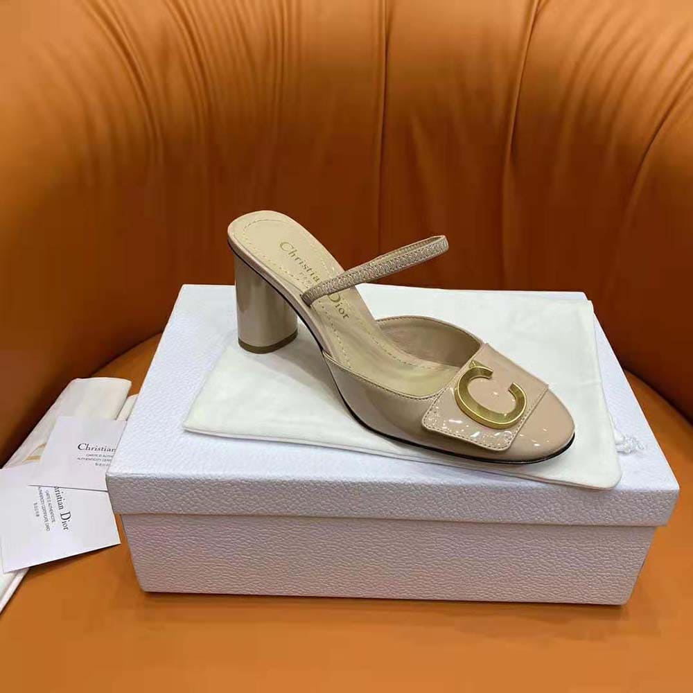 GIÀY Dior Women C’est Dior Slingback Pump Nude Patent Calfskin