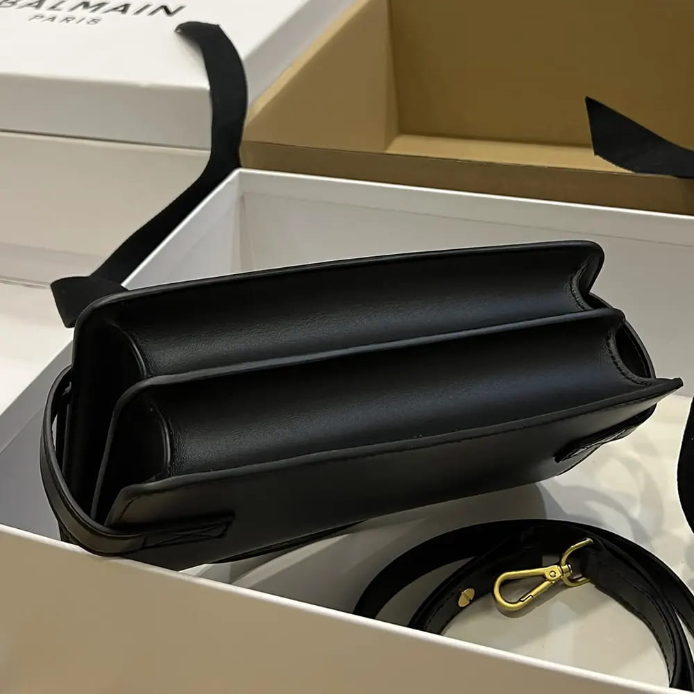 TÚI BALMAIN Women Smooth Leather B-Buzz 24 Bag-Black