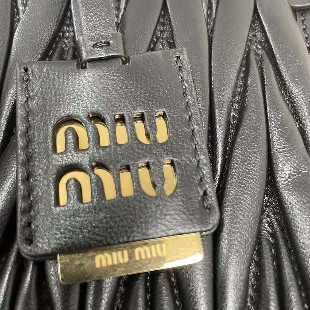 TÚI Miu Miu Women Matelassé Nappa Leather Tote-Black