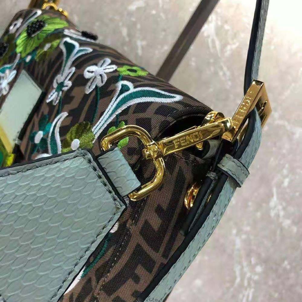 TÚI Fendi Women Baguette 1997 FF Vertigo Jacquard Bag with Embroidery