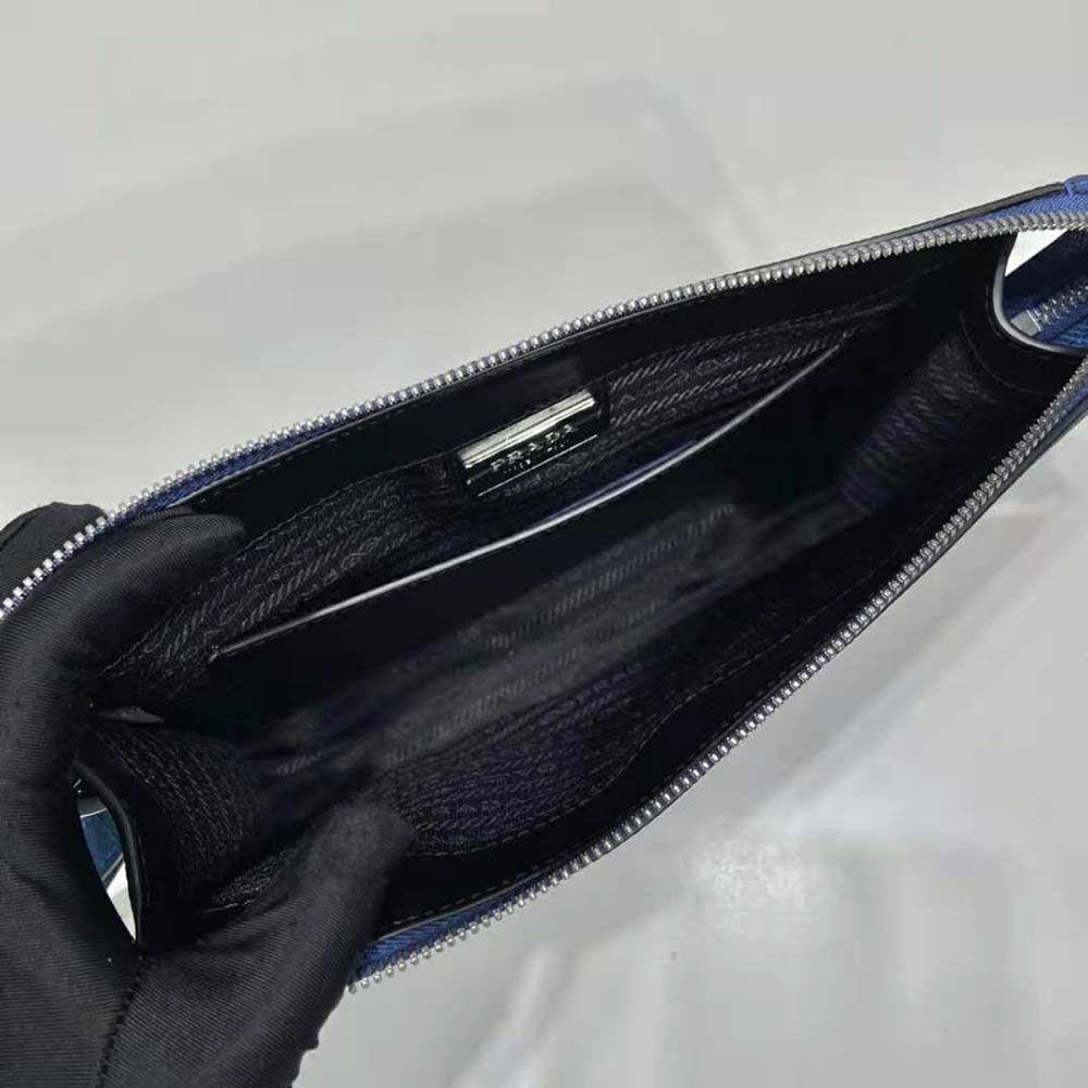 TÚI PRADA Men Saffiano Leather Pouch-Navy
