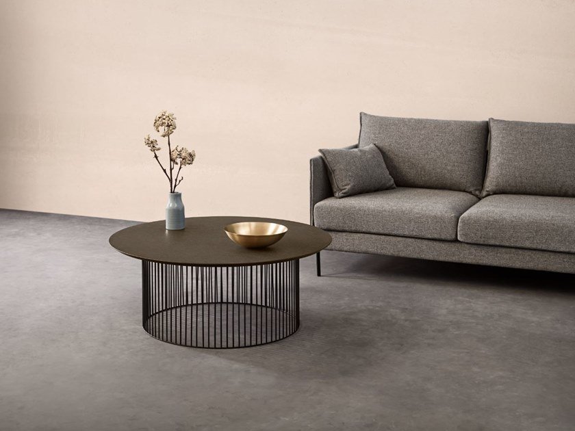 BÀN TRÀ PALERMO Round steel and wood COFFEE TABLE