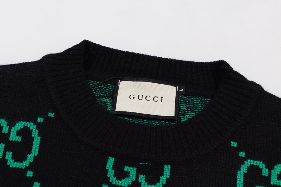 ÁO Gucci GG Sewing Green Sweater Unisex