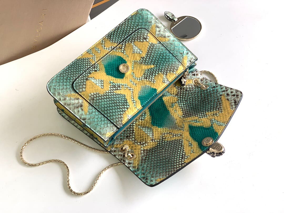 TÚI BVLGARI SERPENTI PYTHON SKIN DA TRĂN