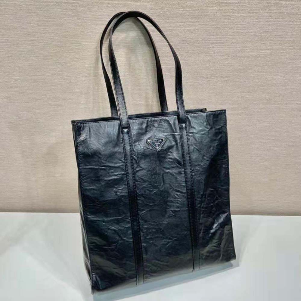 TÚI Prada Women Medium Antiqued Nappa Leather Tote Bag-Black