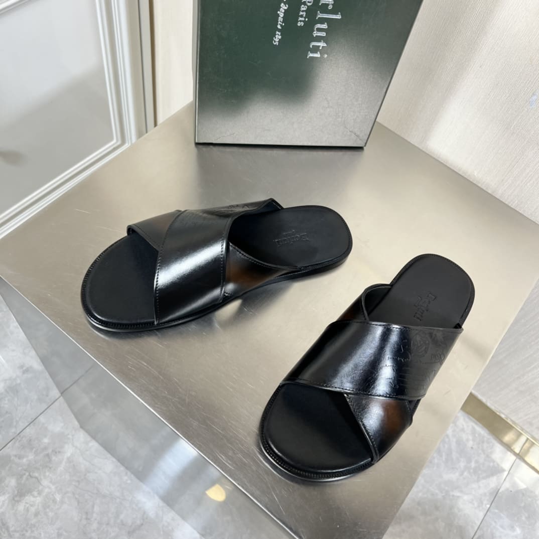 DÉP BERLUTI PATINA LEATHER SLIPPER