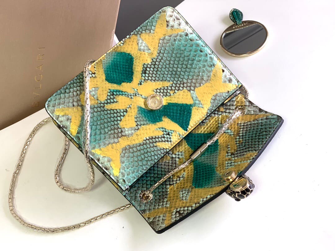 TÚI BVLGARI SERPENTI PYTHON SKIN DA TRĂN