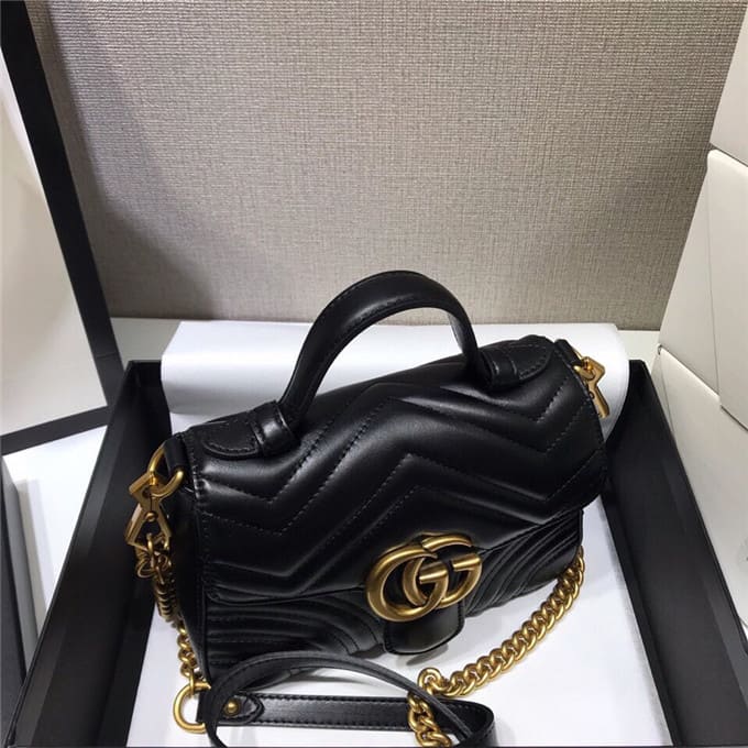 TÚI Gucci GG marmont mini top handle bag black Top Quality