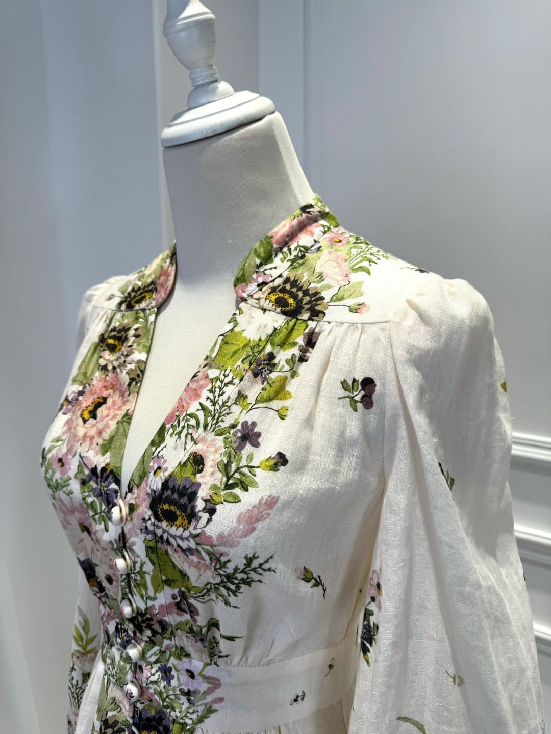 VÁY ZIMMERMANN V NECK FLOWER MID DRESS High Classy