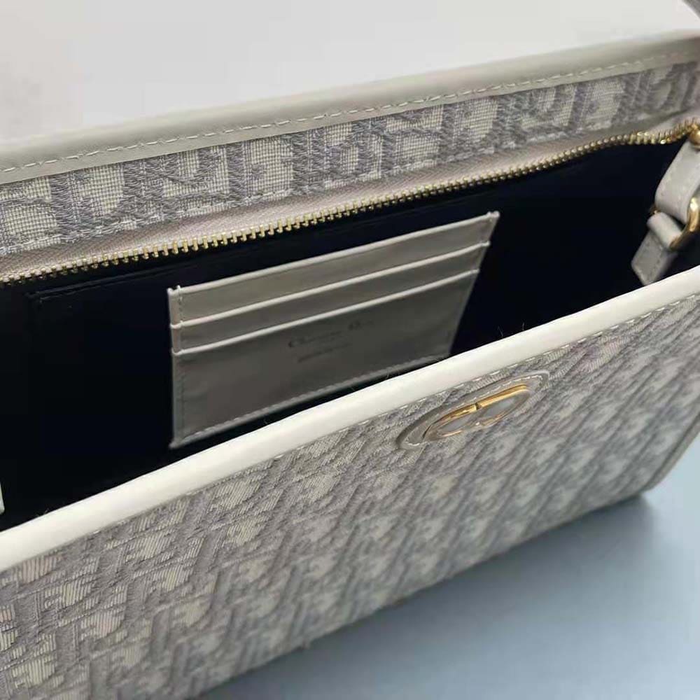 TÚI Dior Women Medium 30 Montaigne Pouch Gray Dior Oblique Jacquard