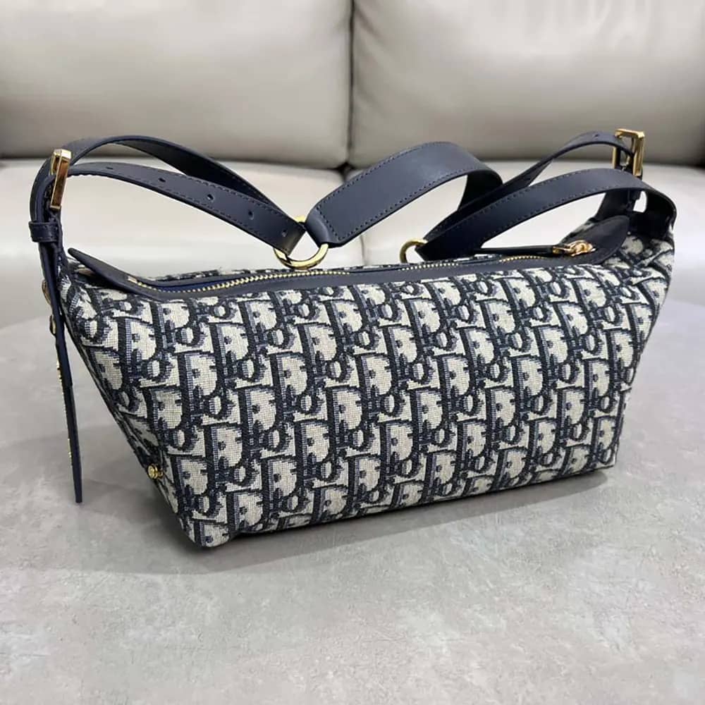 TÚI Dior Women Small D-Journey  màu xanh Dior Oblique Jacquard