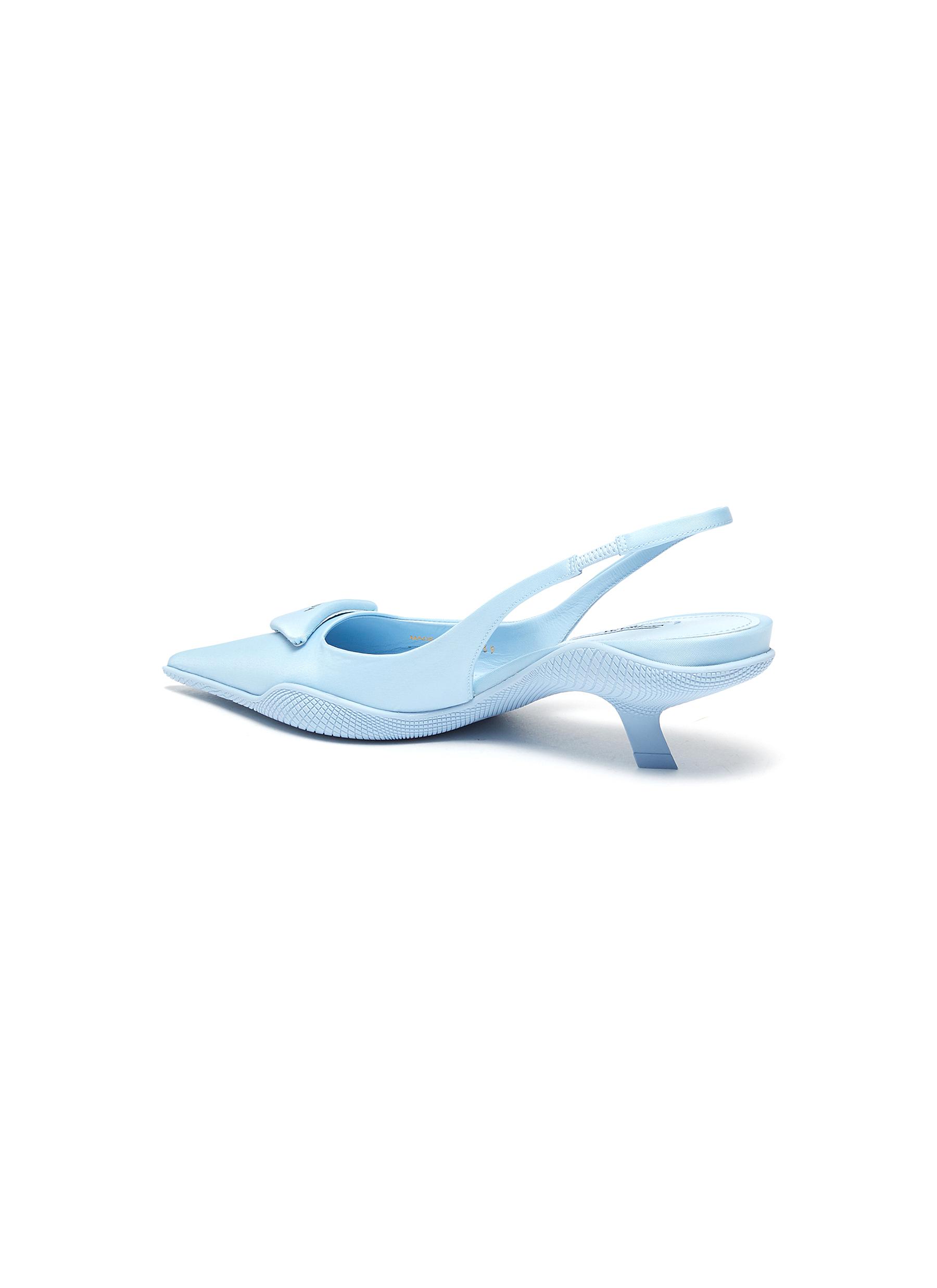 GIÀY PRADA RUBBER SHELL OUTSOLE COMMA HEEL SLINGBACK PUMPS