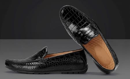 Giày lười nam Alligator Driving Toe Slip-on da cá sấu thủ công