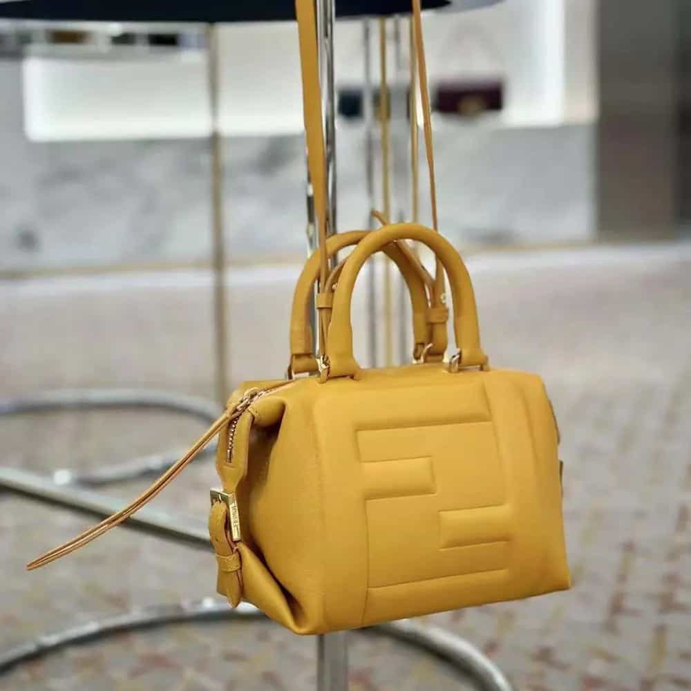 TÚI Fendi Women Nappa FF Mini Cube - Màu cam da cừu