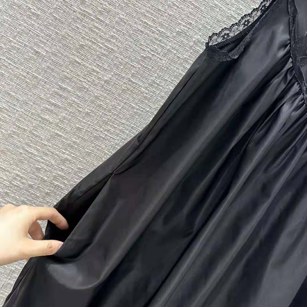 VÁY Prada Women Re-Nylon and Lace Midi-Dress-Black