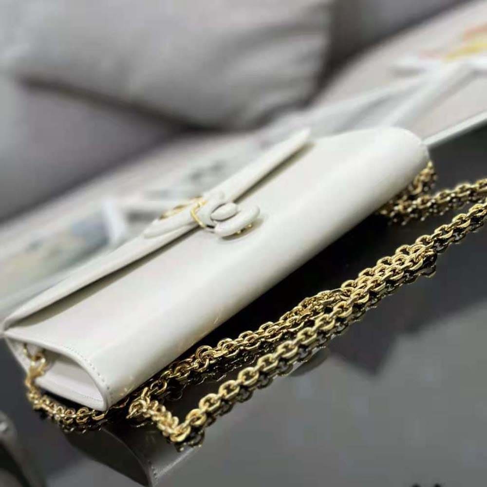 TÚI Dior Women Bobby East-west Pouch with Chain Latte Smooth Calfskin