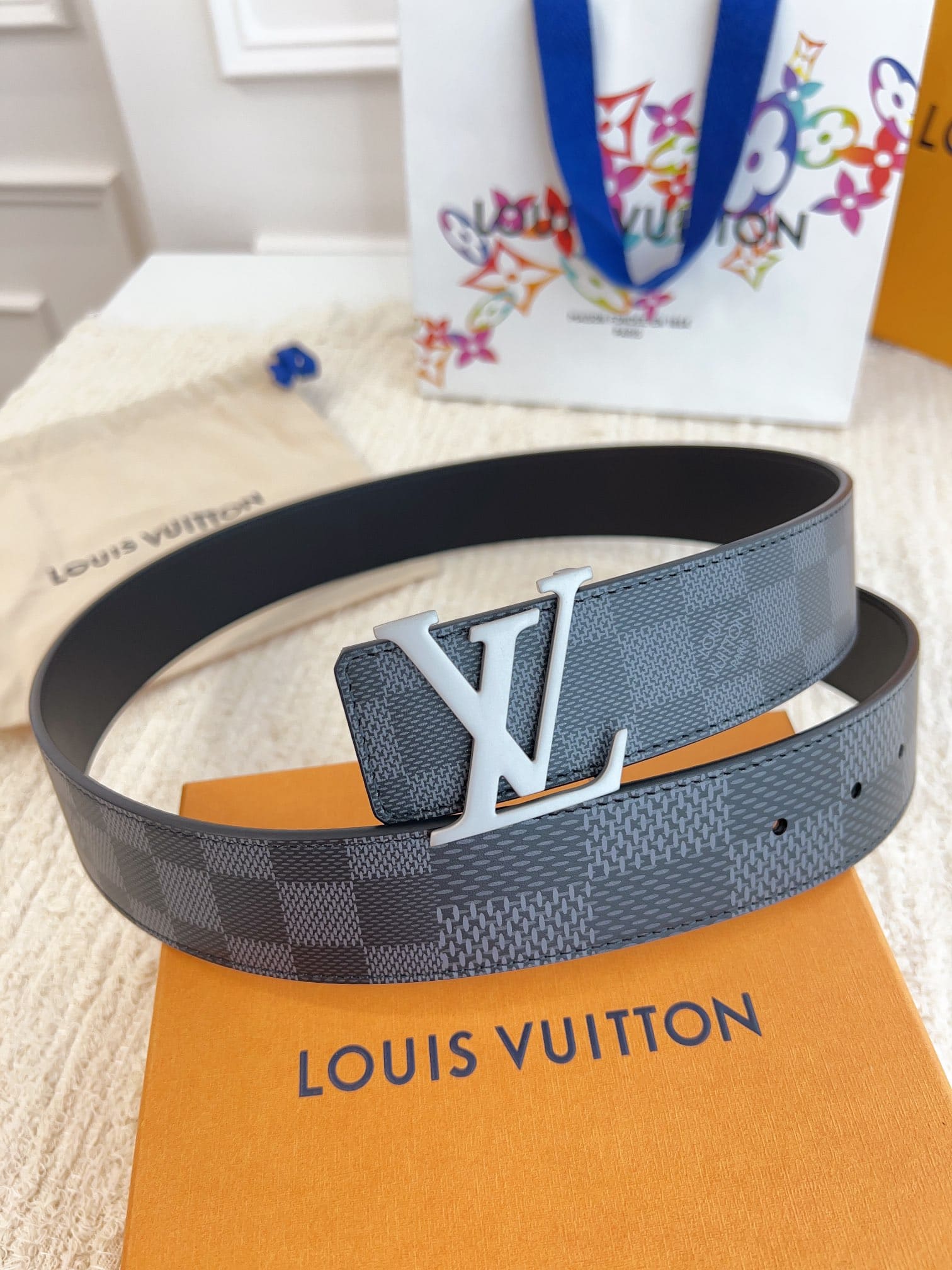 DÂY LƯNG LOUIS VUITTON BLACK MONOGRAM LEATHER Khóa bạc