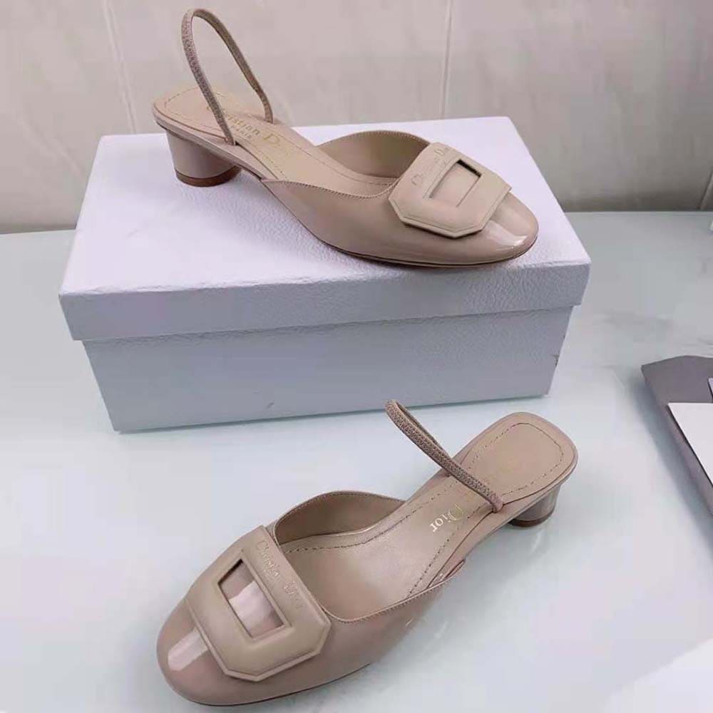 GIÀY Dior Women Day Slingback Pump Nude Patent Calfskin