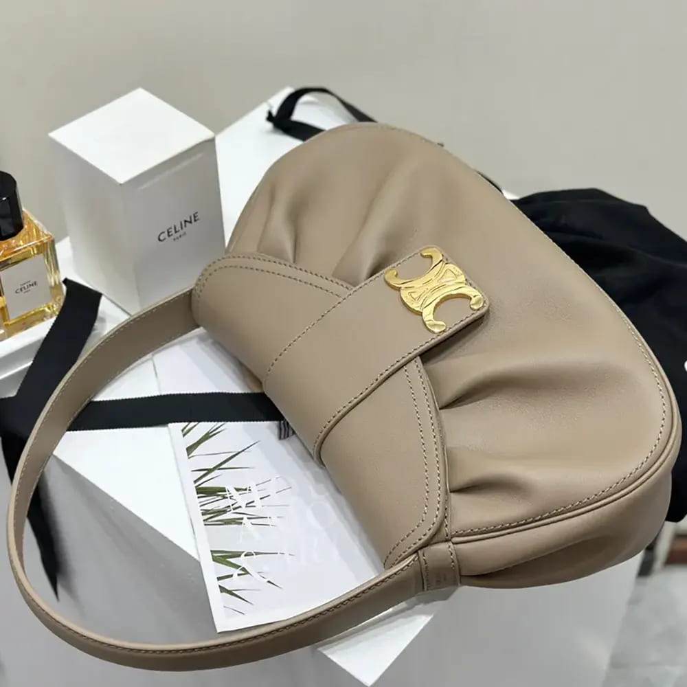 TÚI CELINE Women Medium Polly Bag in Supple Calfskin