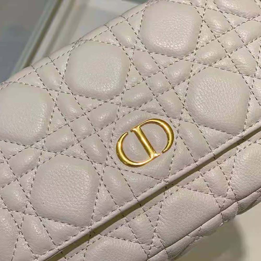 TÚI Dior Women Caro Pouch Latte Supple Cannage Calfskin