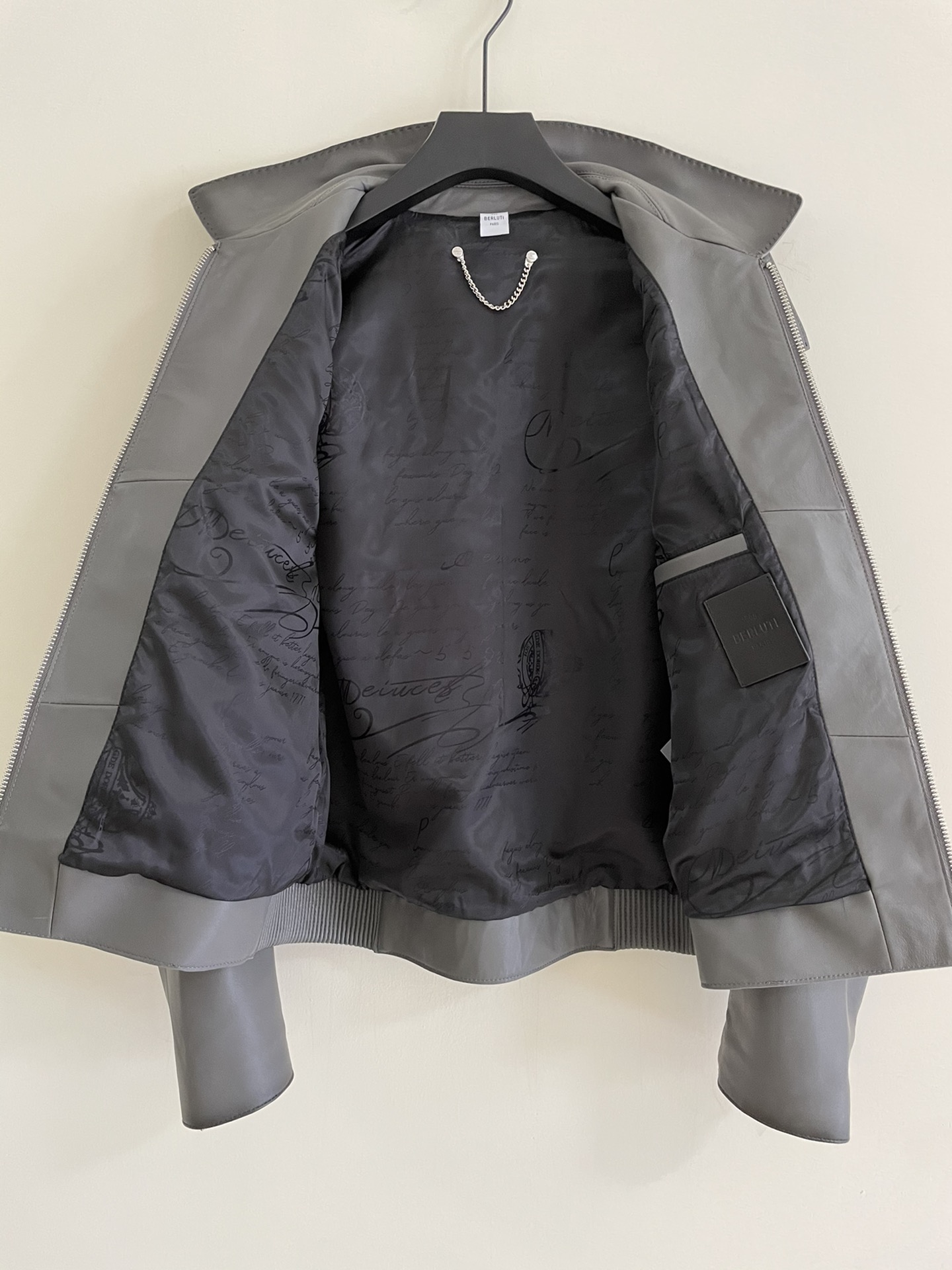 ÁO BERLUTI LEATHER JACKET ELEPHANT