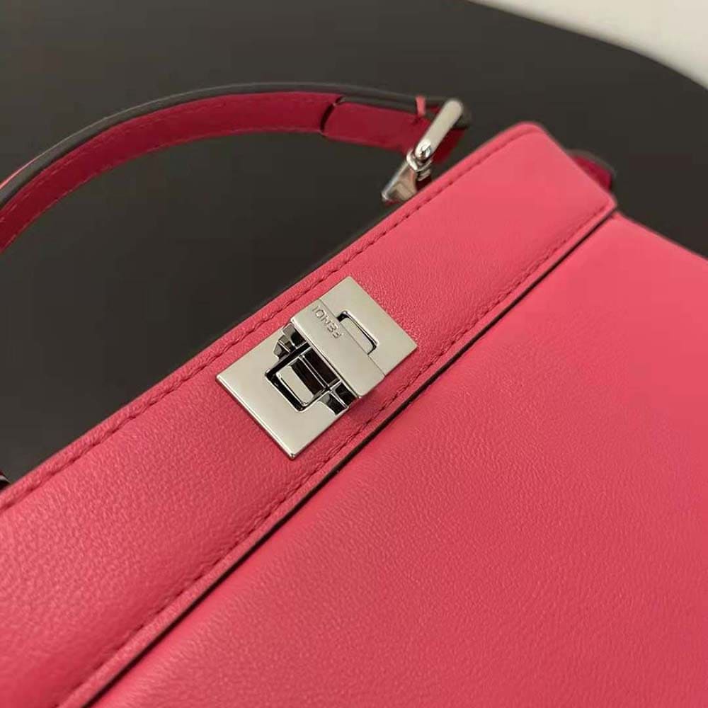TÚI Fendi Women Peekaboo ISeeU Petite Rose Padded Nappa Leather Bag
