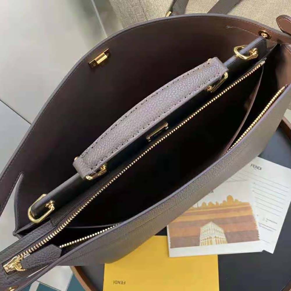 TÚI Fendi Peekaboo Iconic Essential Brown Leather Bag